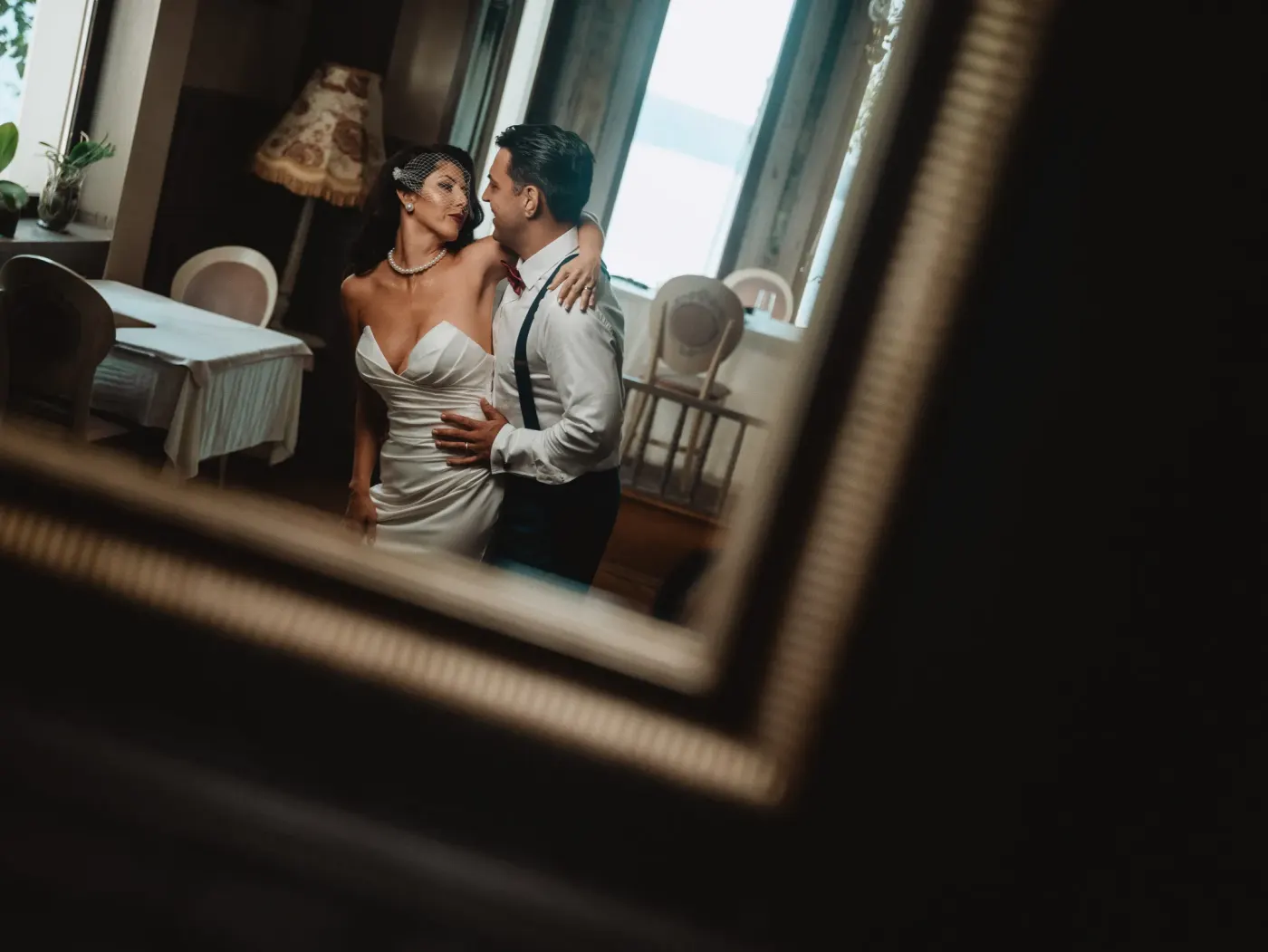 The newlyweds’ vintage style