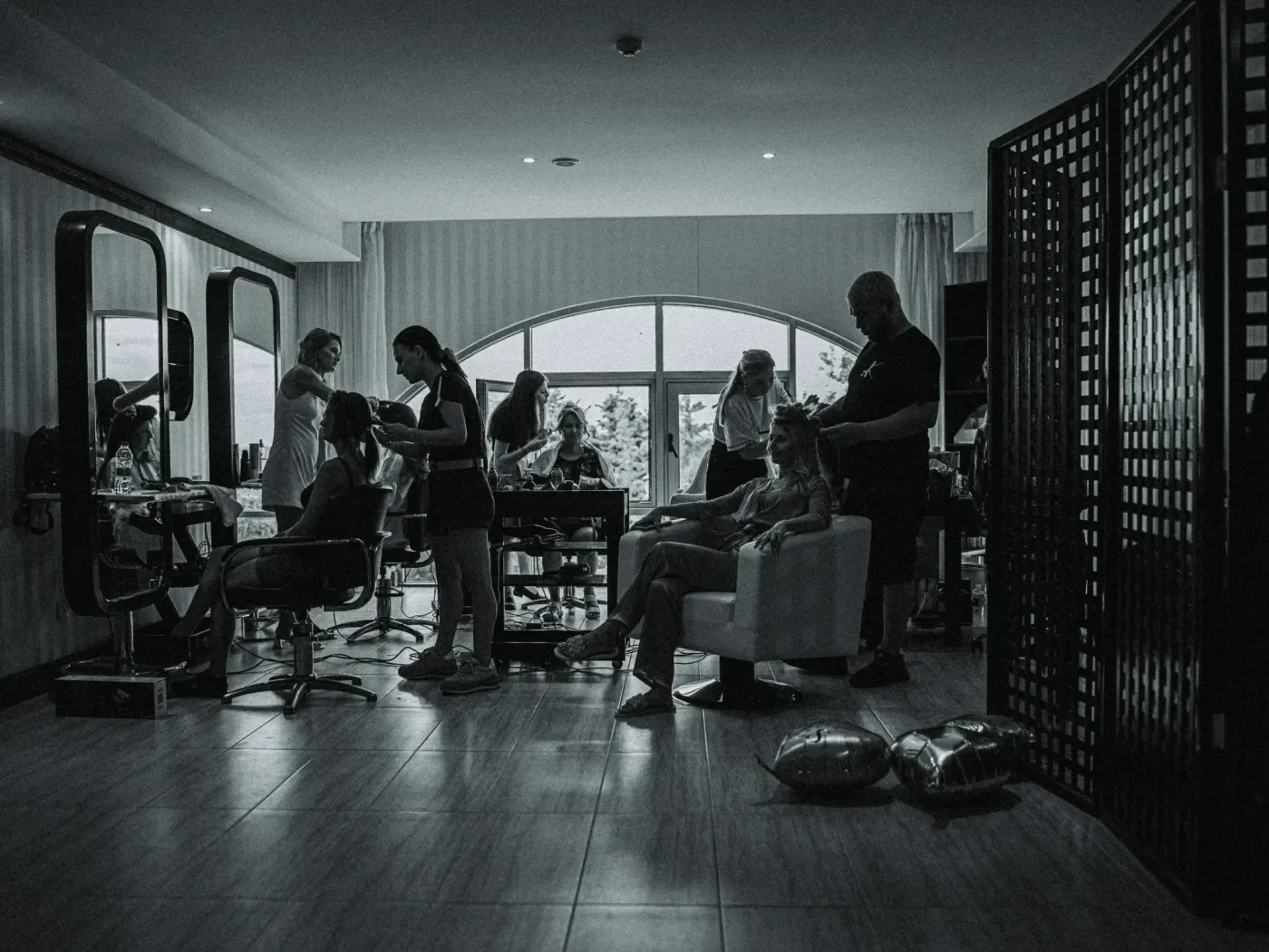 Getting ready before the wedding