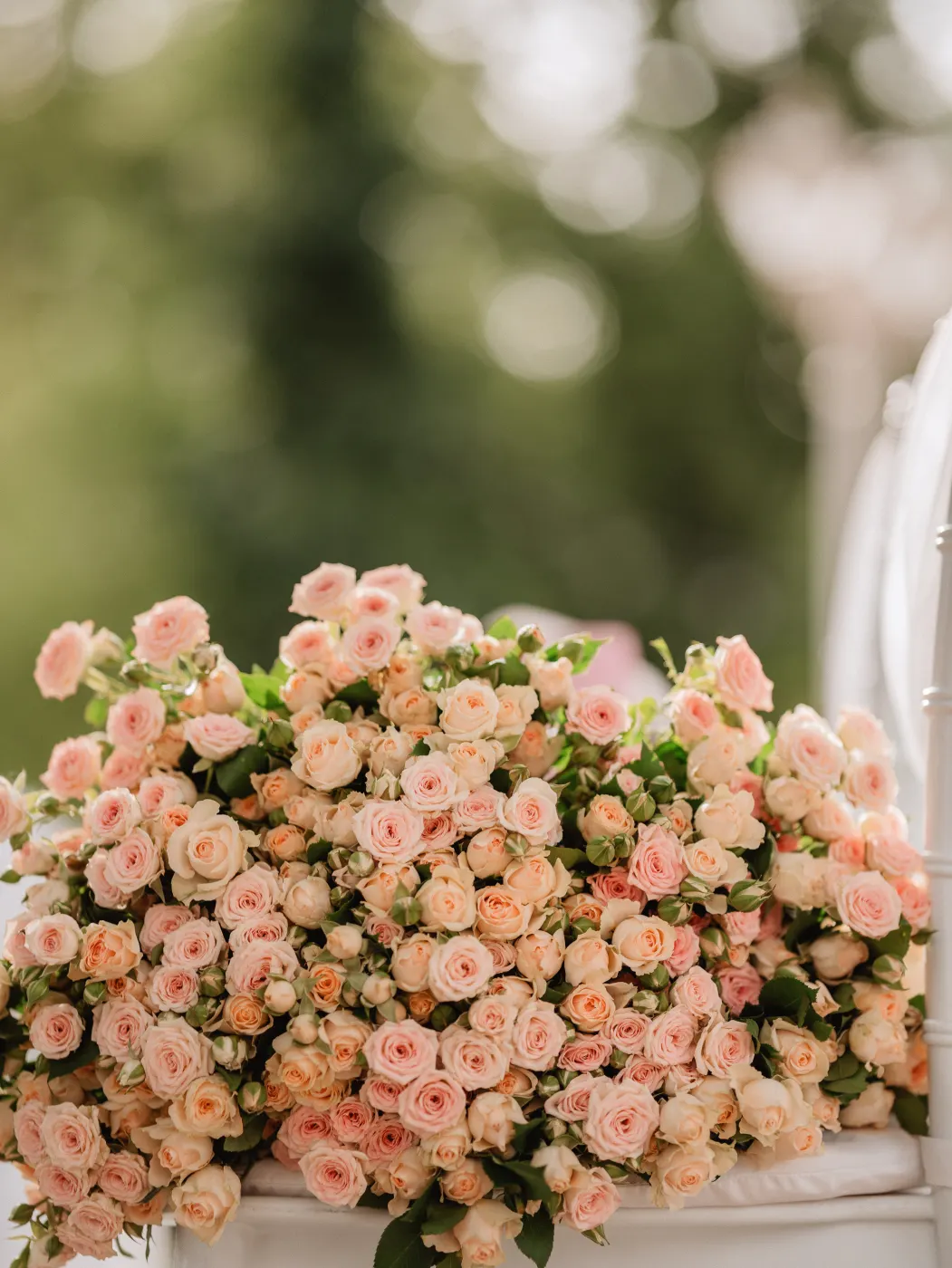 Vows under the floral arch