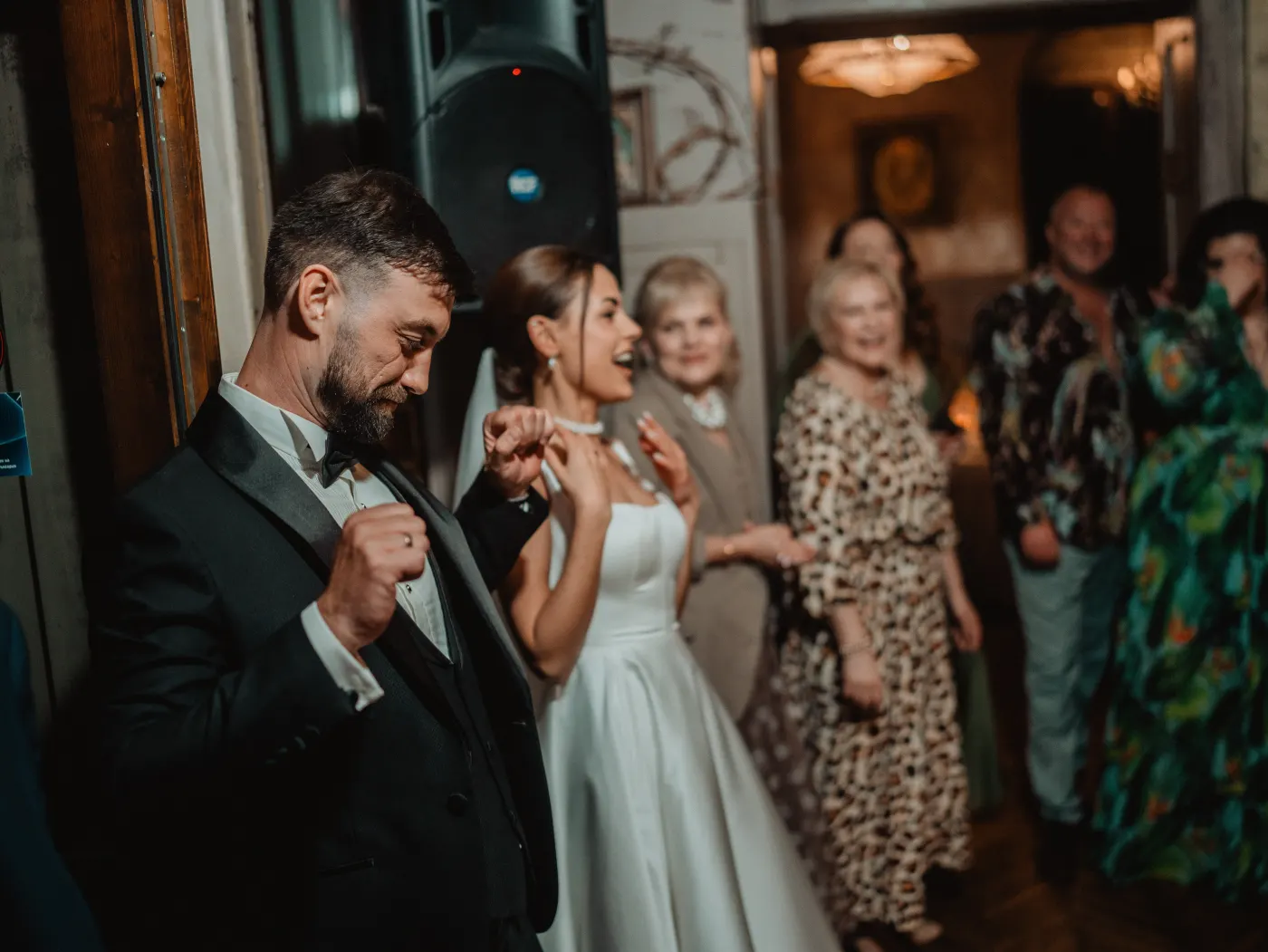 Vows under the floral arch