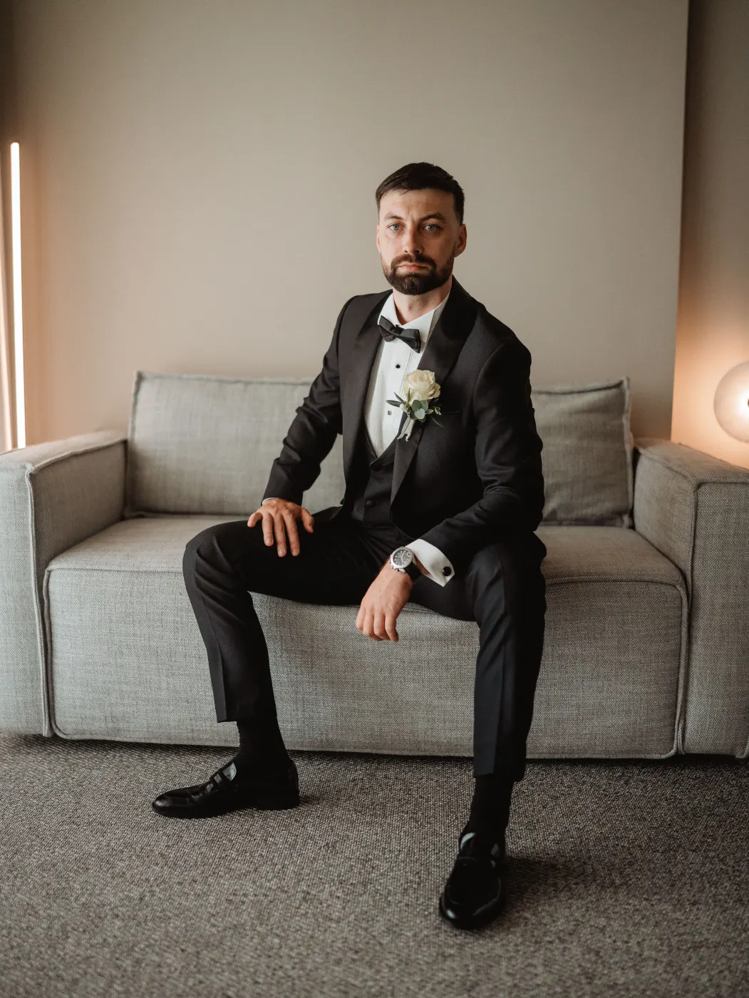 Getting ready before the ceremony