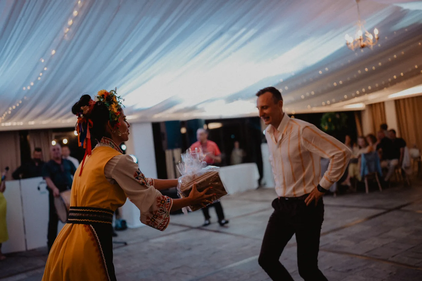 Wedding party — Bulgarians and Italians