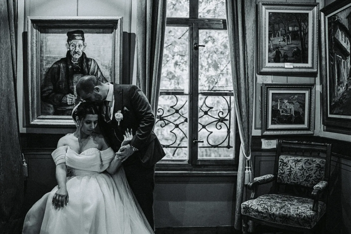 Fine-art wedding portrait